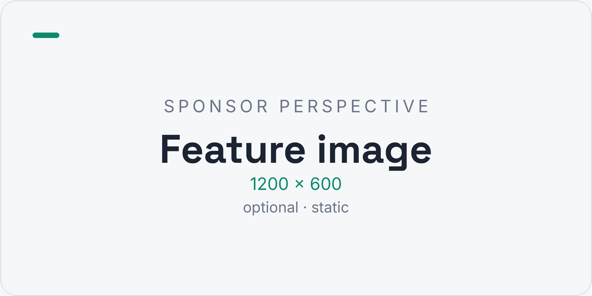 Sponsor content page — feature image — slot available